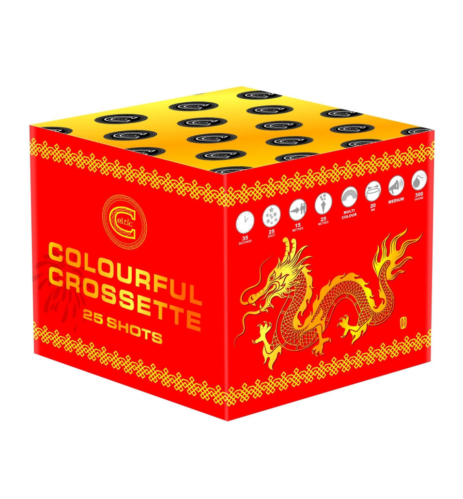 Buy Celtic Fireworks Colourful Crossette Online Today - Electrify Fireworks